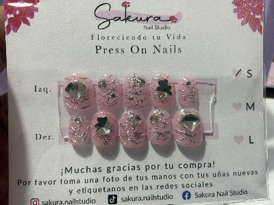 Rosa con plateado y ositos